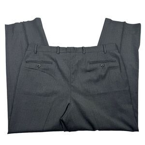 ZANELLA Mens Gray Flat Front Straight Taper Wool Pants 36 x 30 Made Italy